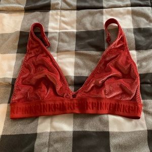 PINK velvet ribbed bralette